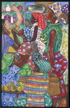 Market Scene by Abdias Muhlanga