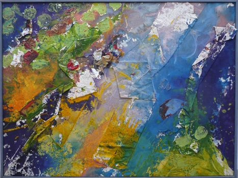 Untitled (Acryllic And Collage) by Dumisane Mabaso
