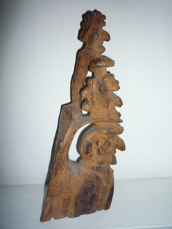 Three Heads Panel by Jackson Hlungwani
