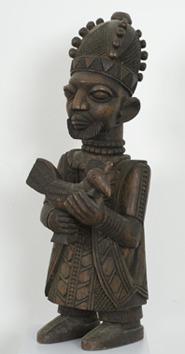 Yoruba Priest With Cockerel by Lamidi Fakeye