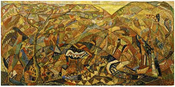 The Creation - Landscape And Birds by Pilkington Ssengendo