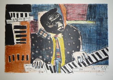 Ode To Gideon Nxumdlo And Chris Macgregor by Sam Nhlengethwa